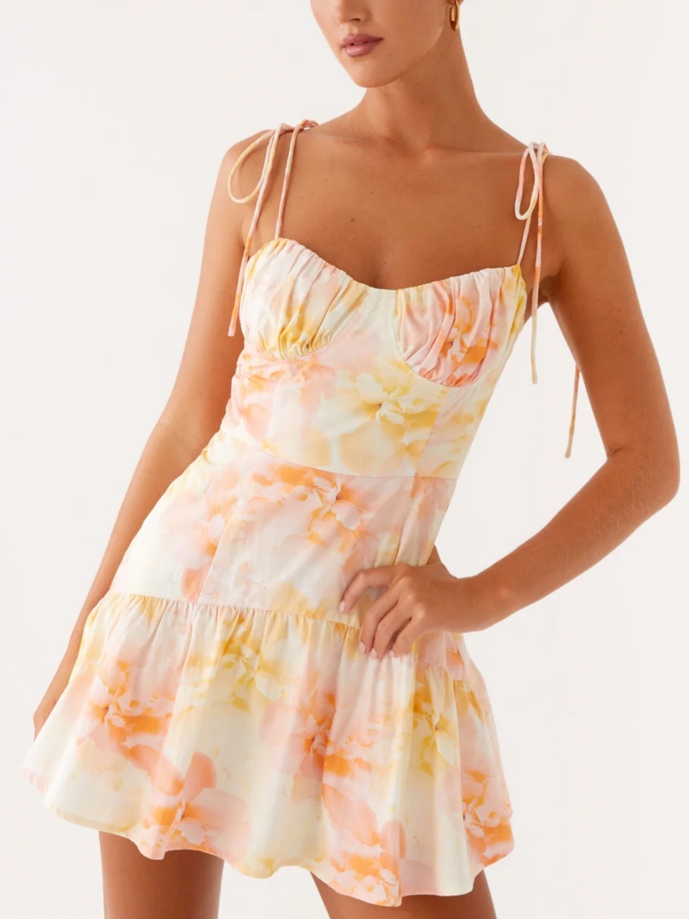 Abby Mini Dress Bustier Mini Dress in Floral Print